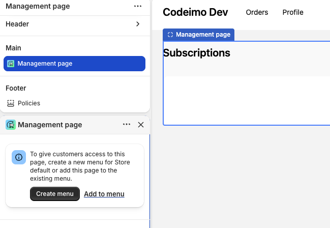 Add Subscriptions link to menu