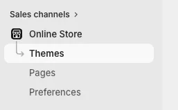 Navigate to Online Store in Shopify Admin
