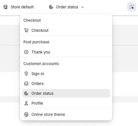 Choose Order status or Profile page